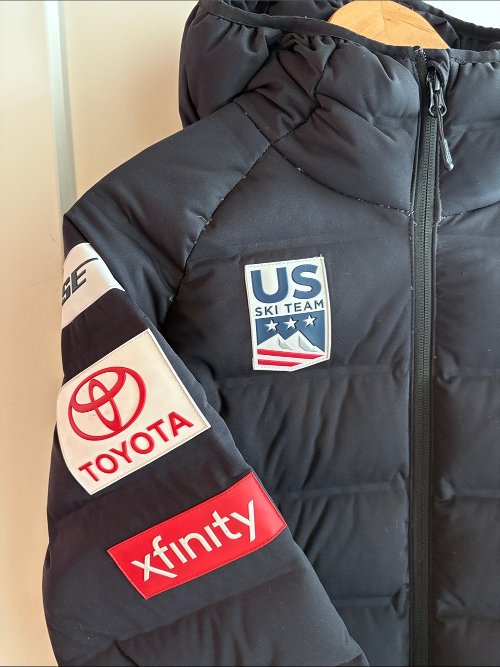 L.L.Bean Official U.S. Ski Team Athlete Issued Hooded Puffer Jacket